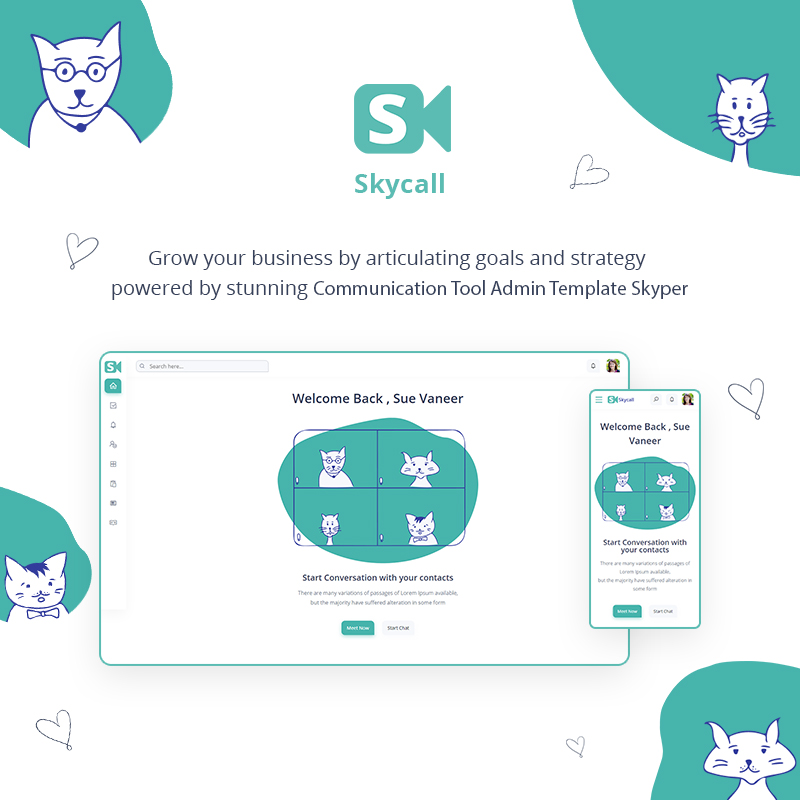 Communication Admin Template | Skycall | Iqonic Design